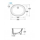 Мивка за Вграждане Над Плот 55х42см. VANITY BASINS